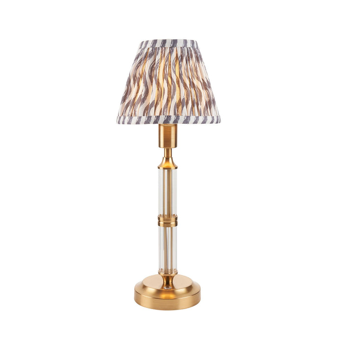 Morton Rechargeable Table Lamp & Ripple 16cm Pearl Grey Shade — alternate view