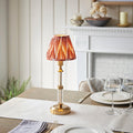 Morton Rechargeable Table Lamp & Zigzag 16cm Apricot Orange Shade by Endon Lighting — suits living rooms, bedrooms & offices