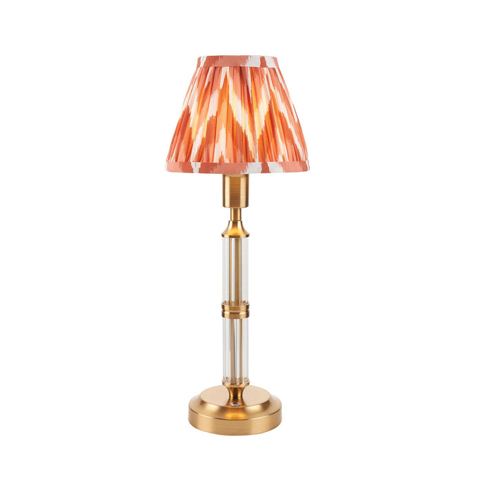 Morton Rechargeable Table Lamp & Zigzag 16cm Apricot Orange Shade — alternate view