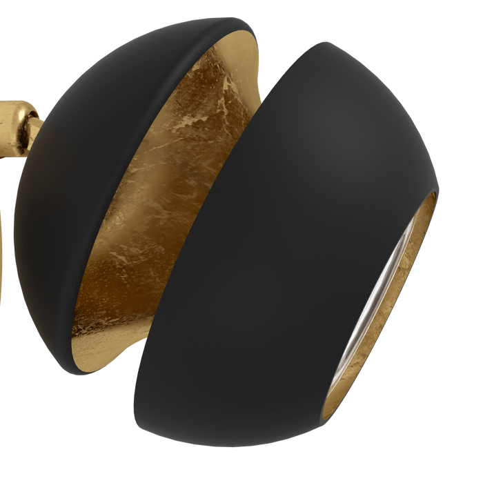 eglo nocito gold black wall spotlight hallway lighting