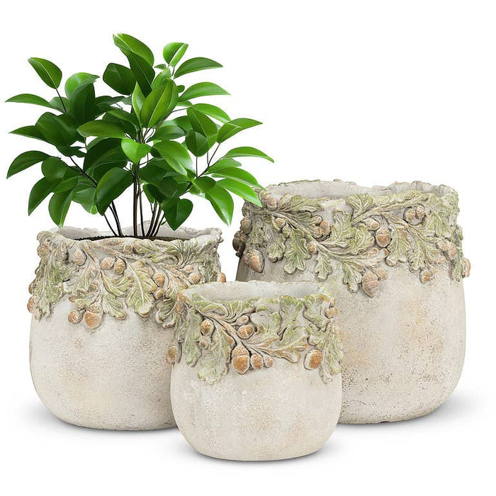 Oak Leaves & Acorns Planter: Small