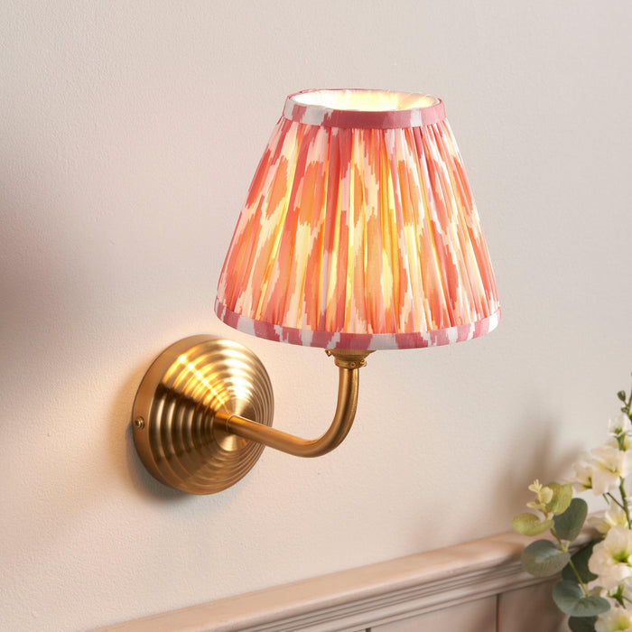 Obelisk Arc Brass Wall Light & 16cm Shade — lifestyle setting