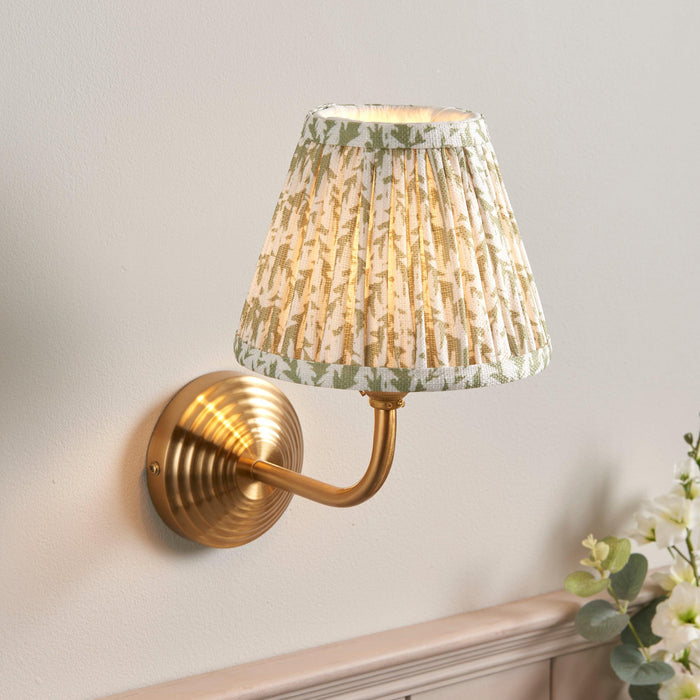 Obelisk Arc Brass Wall Light & 16cm Shade — side profile