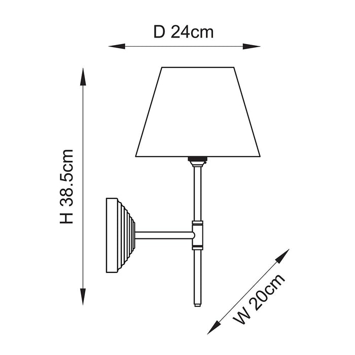 Obelisk Brass Wall Light T Bar & Ikat 20cm Coral Pink Shade — close-up detail