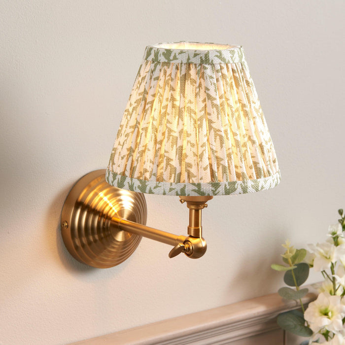 Obelisk Brass Wall Light Wing & 16cm Shade — side profile