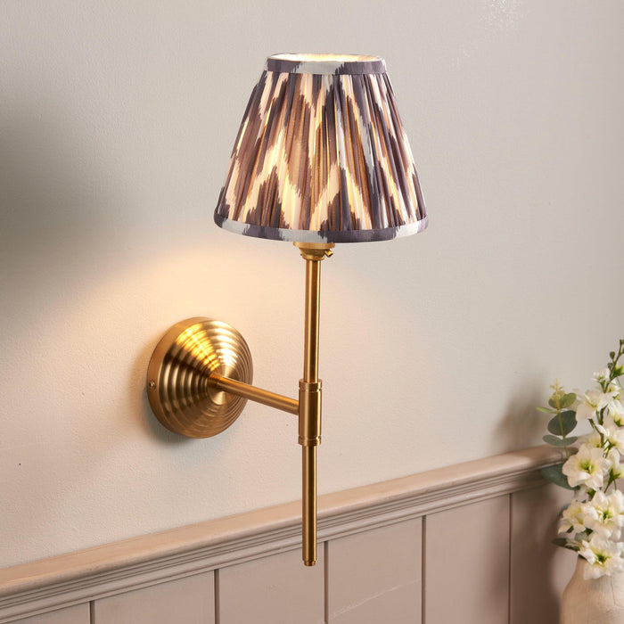 Obelisk T Bar Brass Wall Light & 16cm Shade — lifestyle setting