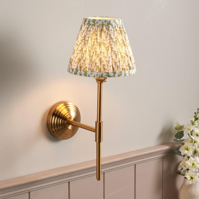 Obelisk T Bar Brass Wall Light & 16cm Shade — product detail