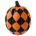 Orange & Black Checked Pumpkin Fall Autumn