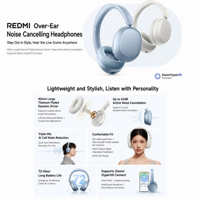 Original Xiaomi REDMI Over-Ear Wireless Bluetooth Headphones – Noise Reduction