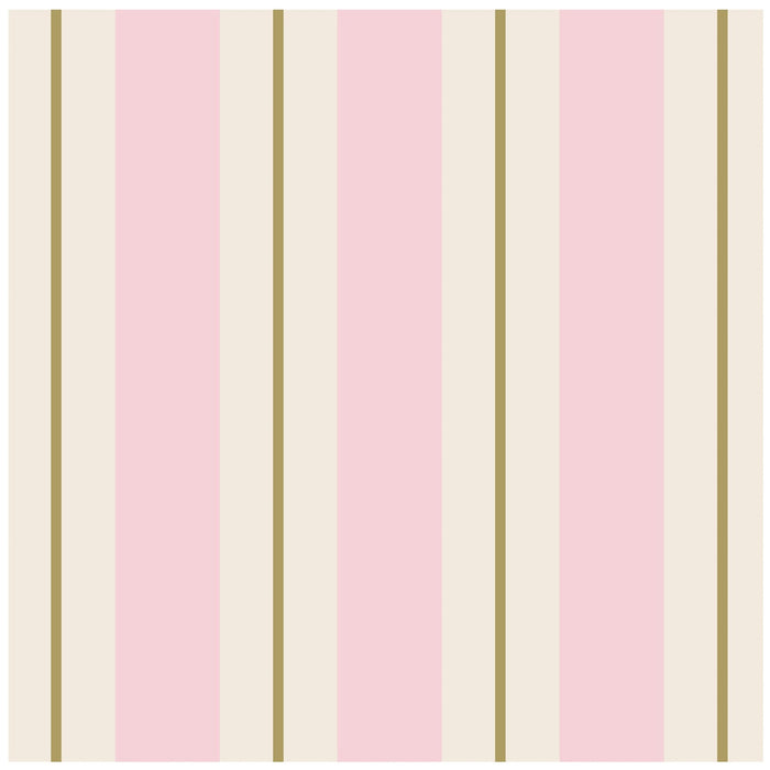 Pink and Gold awning stripe cocktail napkin