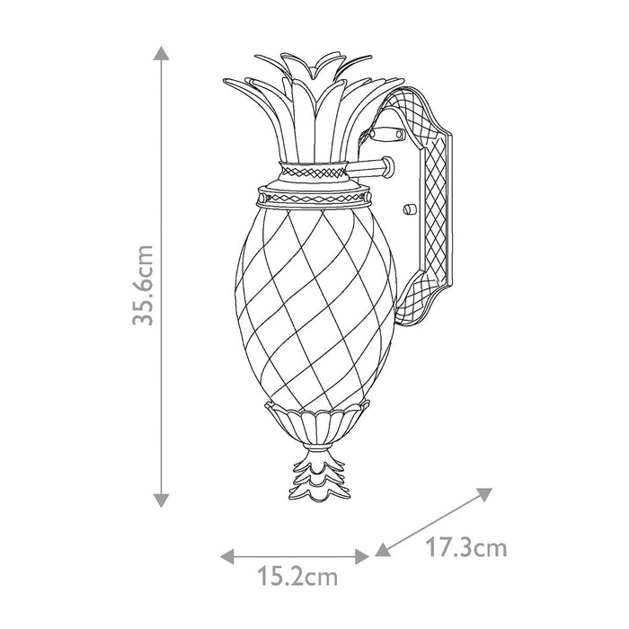 Plantation Bronze Small Outdoor Wall Lantern — close-up detail