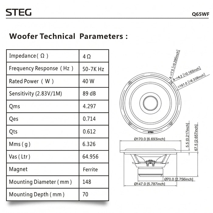 Steg-Q65WF-6.5" (16,5cm) Tiefmitteltöner-masori-kaufen