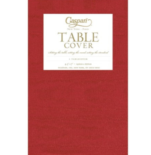 Red moire table cover