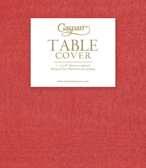 Red moire table cover