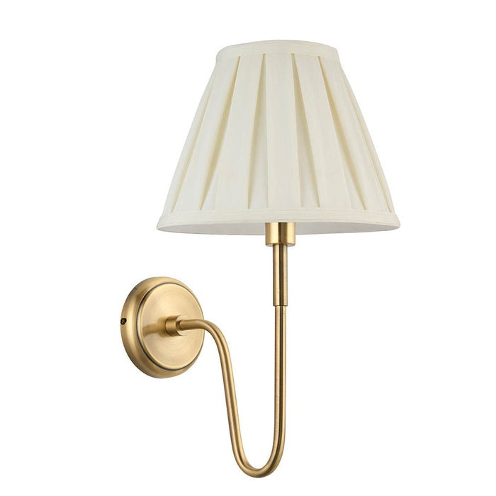 Rouen Brass Wall Light & Carla 10" Ivory Shade — product detail