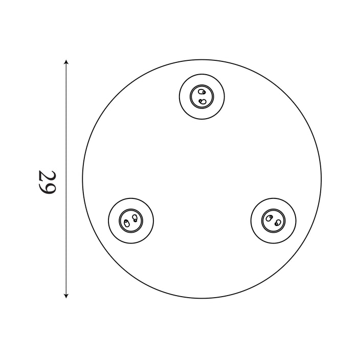 Dimension diagram of the San Diego, Matt Black, Flush Ceiling Light - LED Halo with height and width in cm.