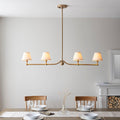 Santiago Brass 4 Light Pendant Ceiling Light With White Ivy 16cm Shades by Endon Lighting