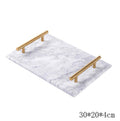 Scandinavian Natural Marble Tray – White