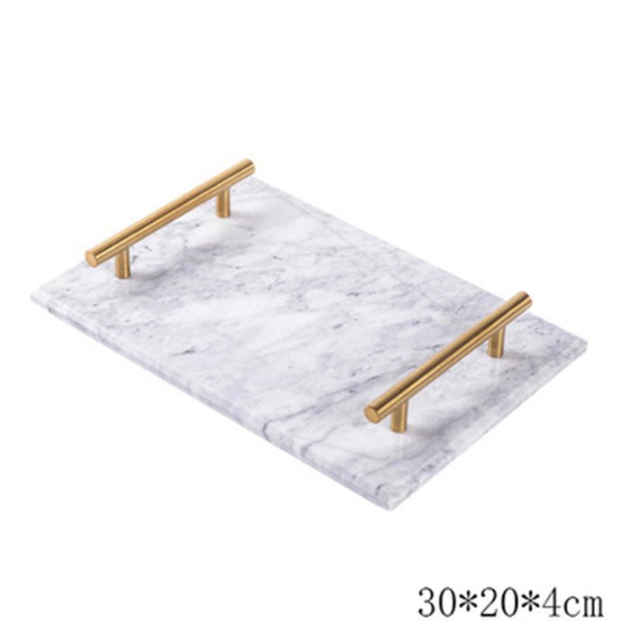 Scandinavian Natural Marble Tray – White
