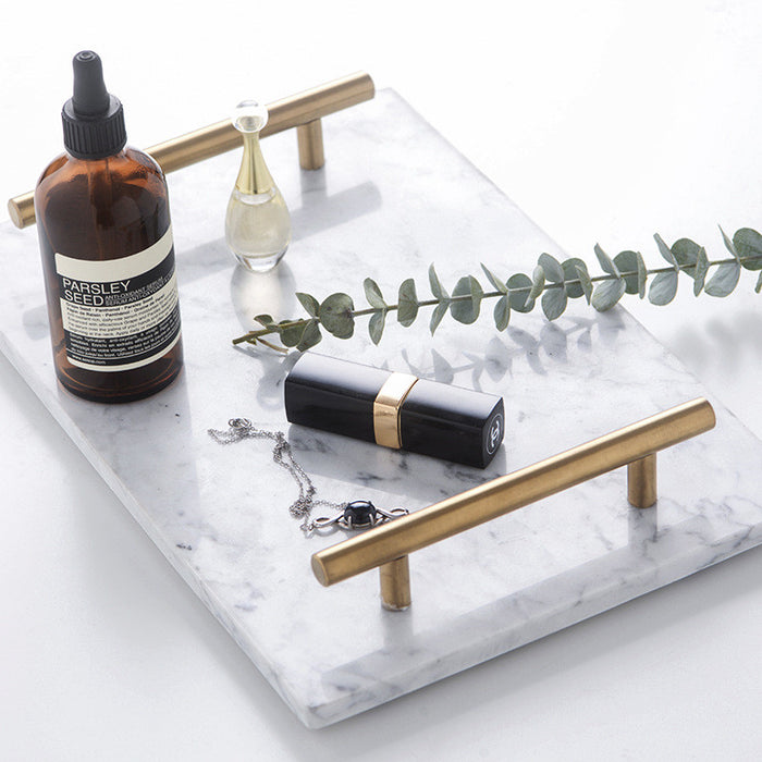 Scandinavian Natural Marble Tray – Black