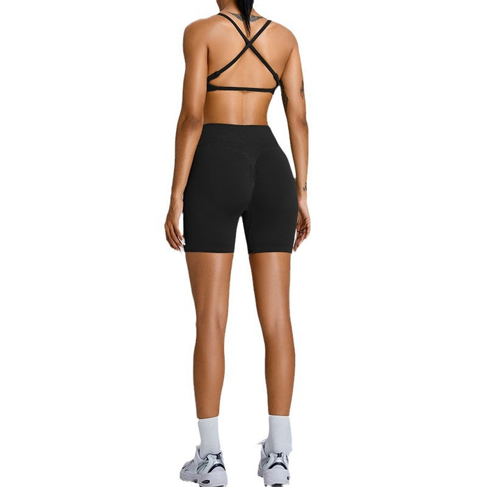 Seamless Yoga Suit Women Peach Hip Raise Shorts Dopamine Style Workout Outfit | CTTHBIZ Store