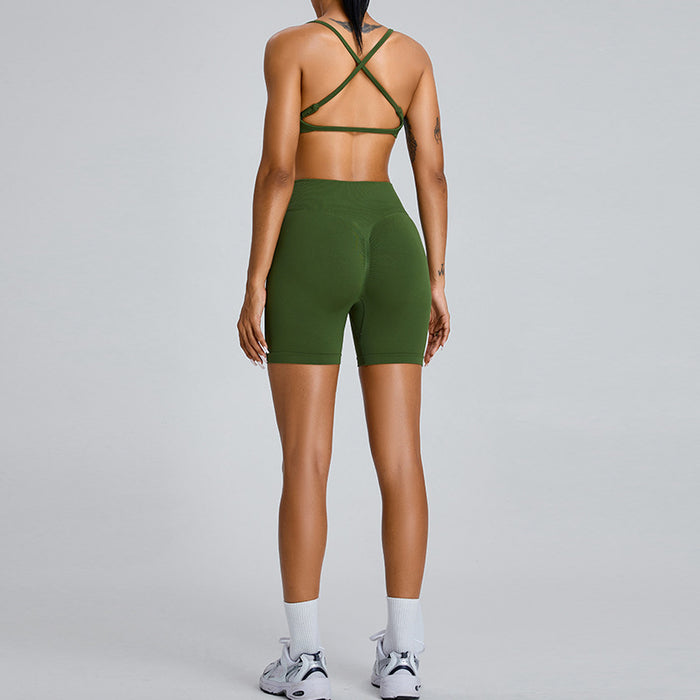 Seamless Yoga Suit Women Peach Hip Raise Shorts Dopamine Style Workout Outfit | CTTHBIZ Store