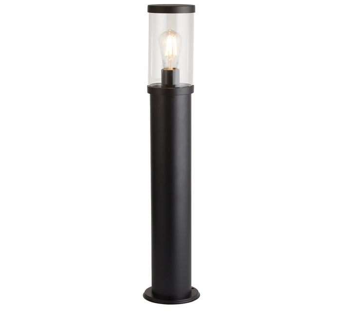 Searchlight Bakerloo Black Outdoor Black Bollard - 73cm by Searchlight Lighting — suits porches, gardens & patios
