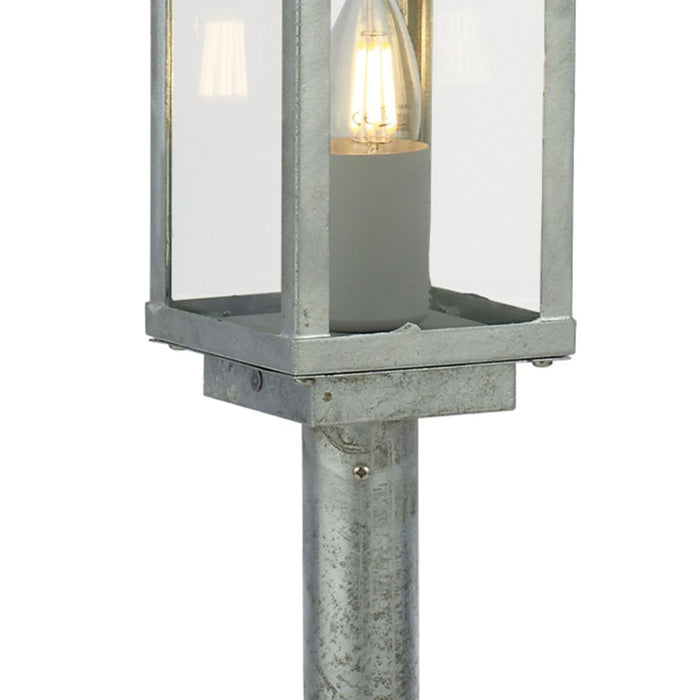Searchlight Box II Galvanised Silver IP44 Outdoor Bollard - 50cm — alternate view
