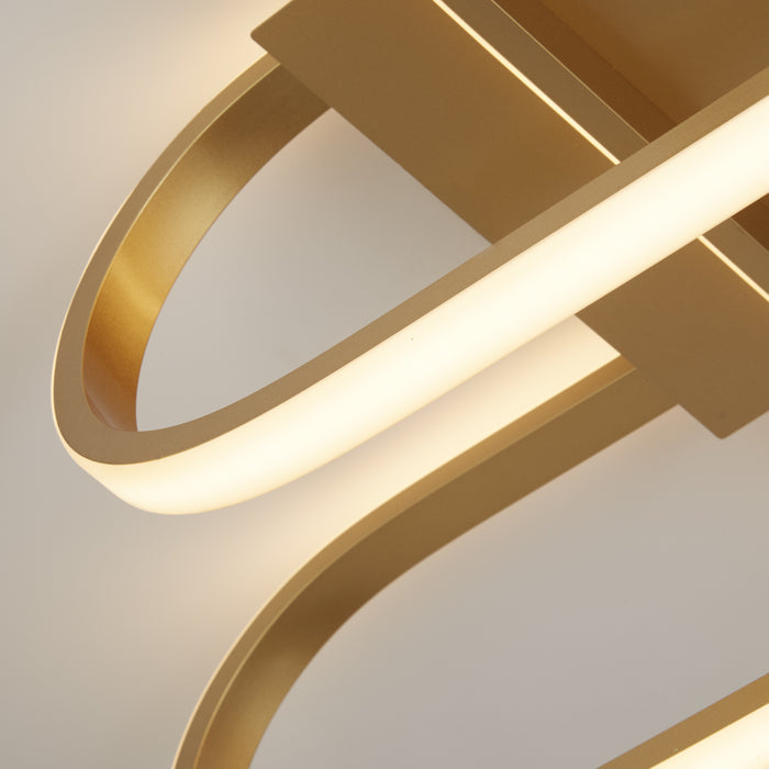 Searchlight Clip Gold LED Flush — lifestyle setting