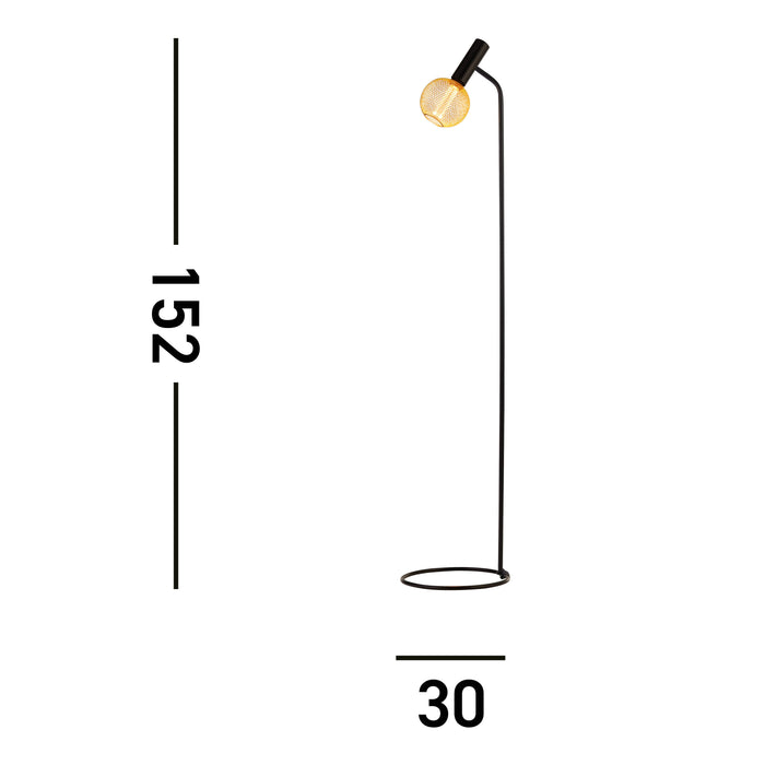 Searchlight Dulwich Black Floor Lamp — rear view