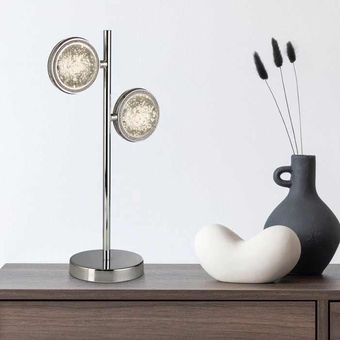 Searchlight Quartz 2 Light Chrome Table Lamp — additional angle
