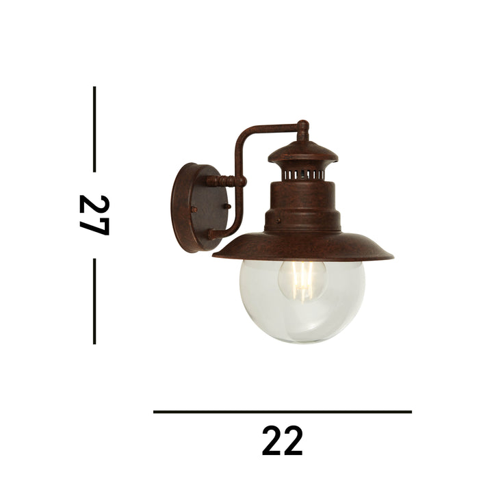 Searchlight Station Brown IP44 Outdoor Wall Lights — close-up detail