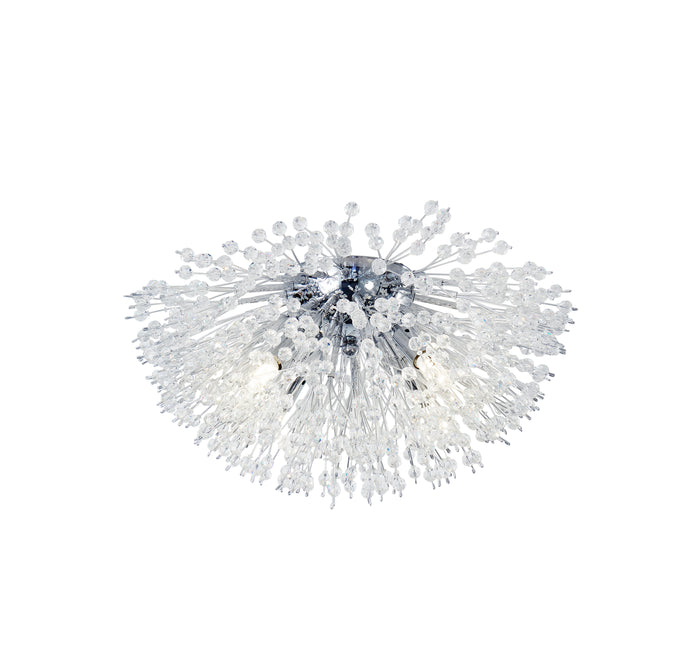 Searchlight Sunburst 4 Light Flush - Chrome & Glass Beads — alternate view