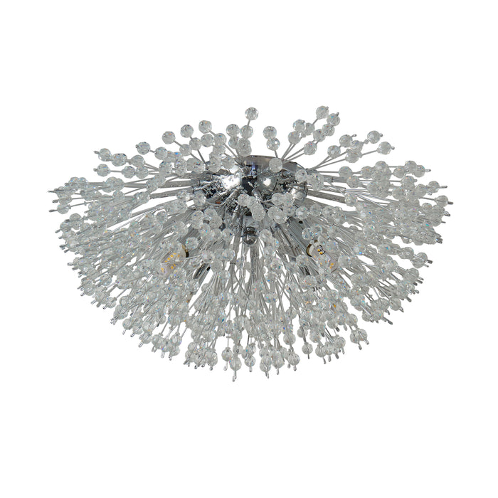 Searchlight Sunburst 4 Light Flush - Chrome & Glass Beads — lifestyle setting