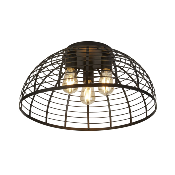 Searchlight Vision Cage 3 Matt Black Flush — close-up detail