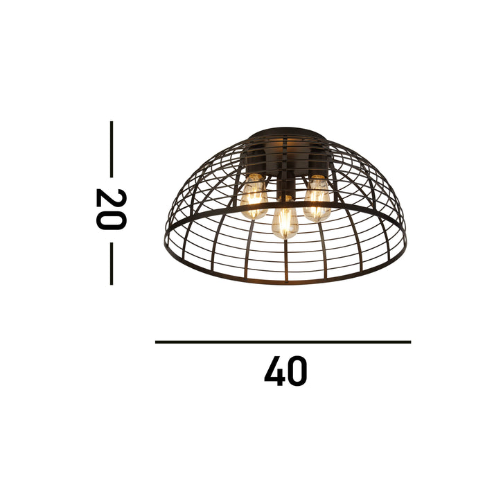 Searchlight Vision Cage 3 Matt Black Flush — rear view