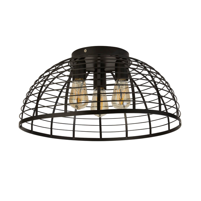 Searchlight Vision Cage 3 Matt Black Flush — side profile