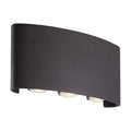 Shadows sand black wall light lit with six recessed LEDs in a curved slim housing