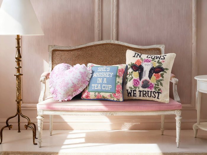 She's Whiskey Embroidered Pillow - Junk Gypsy