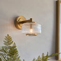 Stamford Brass & Ribbed Glass Shade Wall Light by Endon Lighting — suits living rooms, bedrooms & hallways