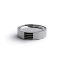 Striations Coasters & Holder Silver | DSHOP