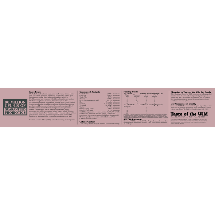 Taste of Wild Lowland Creek Feline Recipe