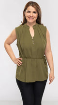 Three Button Sleeveless Top