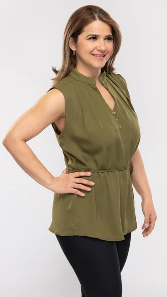 Three Button Sleeveless Top