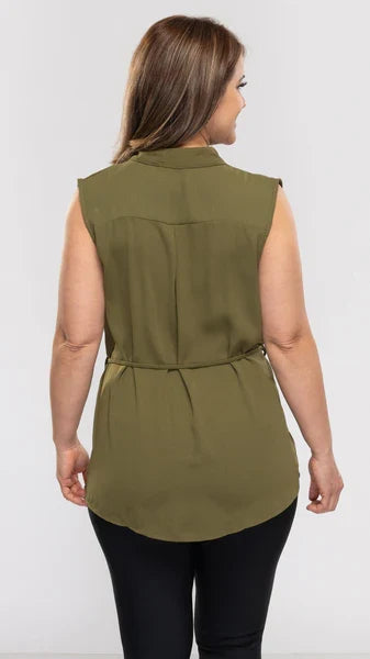 Three Button Sleeveless Top