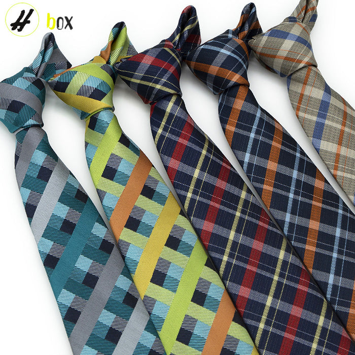 Tie Men's British Vintage Brown khaki brown Plaid Business Casual Striped Red Wedding Tie