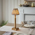 Trobridge Rechargeable Table Lamp & Leaf 16cm Pearl Grey Shade by Endon Lighting — suits living rooms, bedrooms & offices