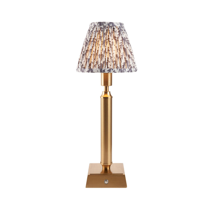 Trobridge Rechargeable Table Lamp & Leaf 16cm Pearl Grey Shade — alternate view