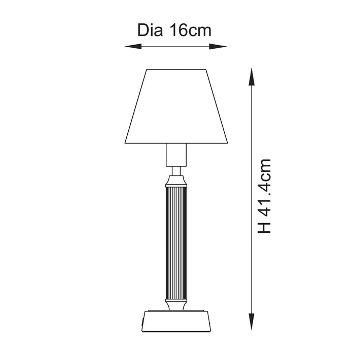 Trobridge Rechargeable Table Lamp & Ripple 16cm Marlin Blue Shade — close-up detail
