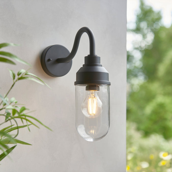Truro Black Outdoor Wall Light — lifestyle setting